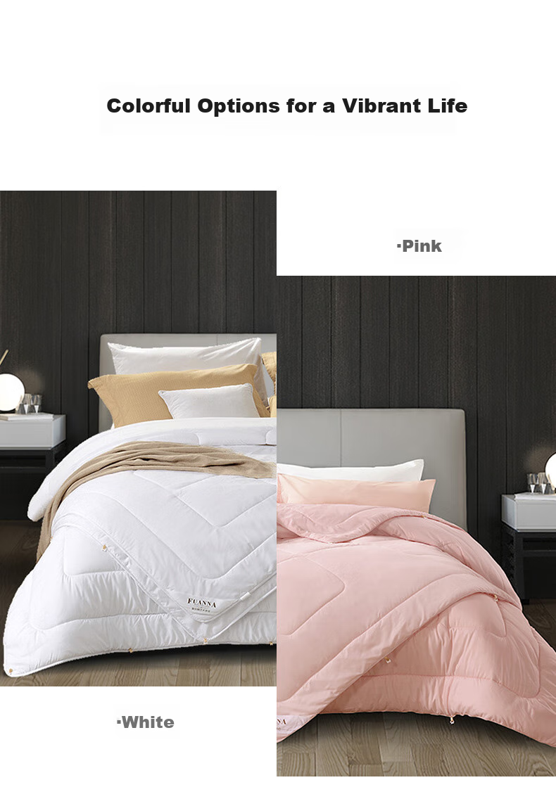 FUANNA Comfortable Seven-Hole Antibacterial Fiber Quilt, Pure Cotton Fabric, Winter Comforter, 7 Jin (3.5 Kg), 203*229cm, White 10