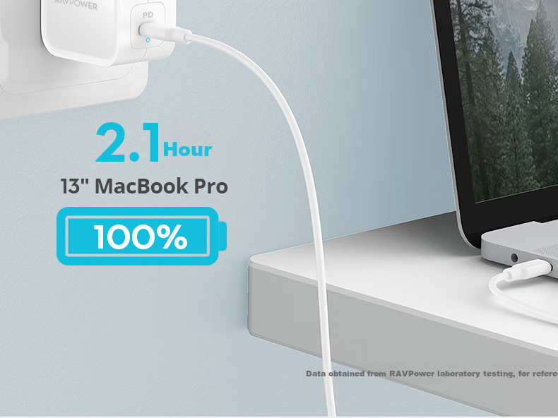 RAVPower Apple Charger PD30W Multi-Port Fast Charging Adapter Compatible with 20W Universal IPhone13/12ProMax/11, Android IPad, Smartphone Type-C Charging Head 5