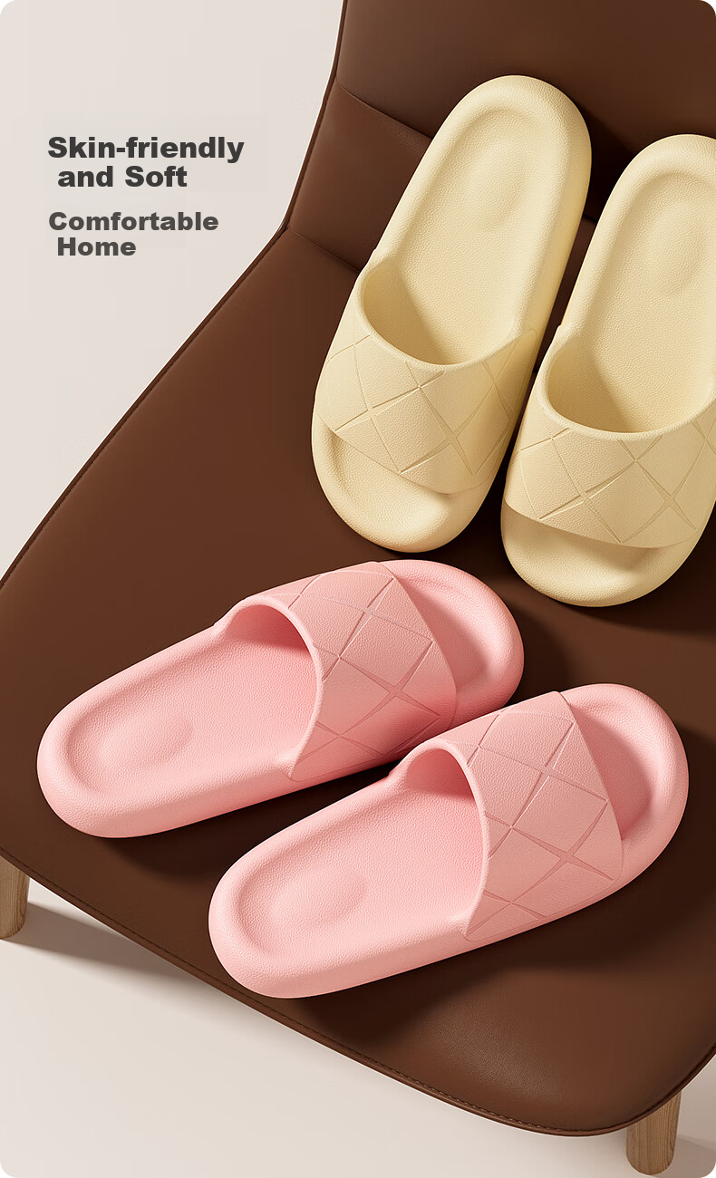 LURAD Thick Sole Cloud-Like Slippers Unisex Summer Indoor Bathroom Shower Home Black Size 43-44 1