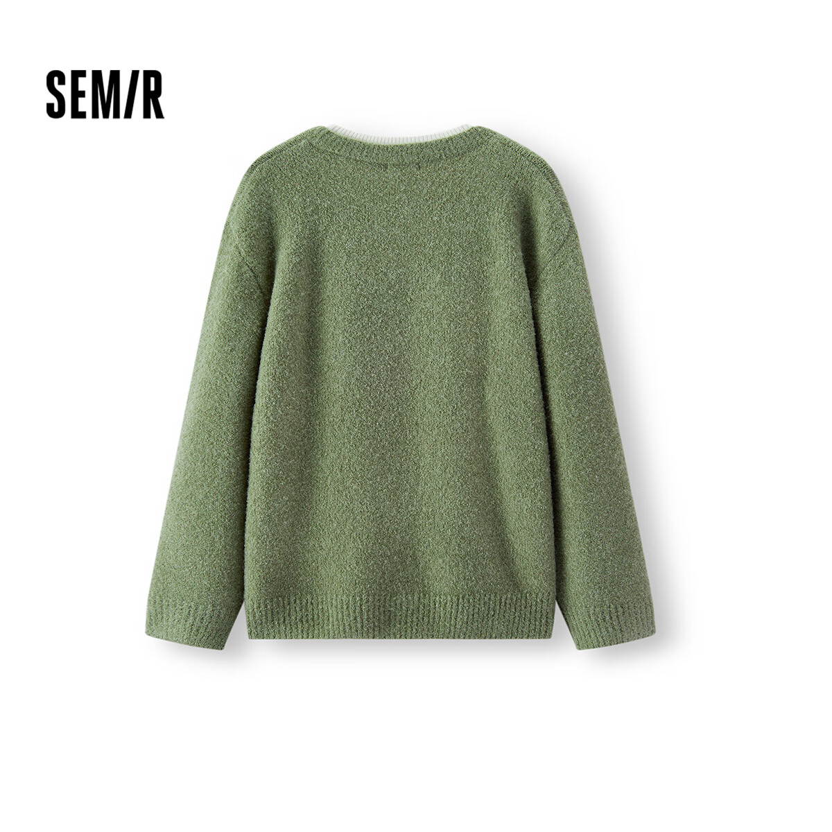 Semir Men's Winter V-Neck Wool Blend Knit Sweater 2025 Colorblock Fashion Layered Pullover 109725107103