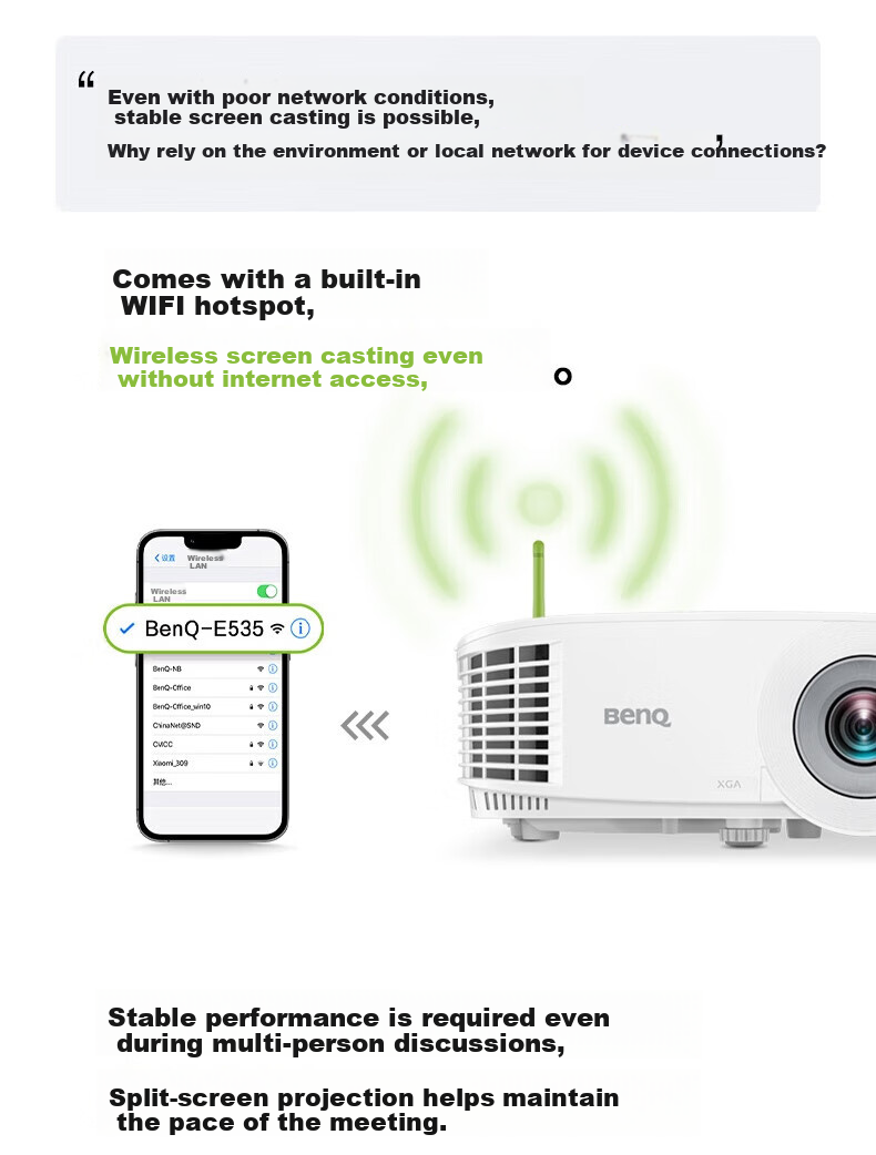 BenQ Smart Projector Office E585 (1080P Full HD 3800 Lumens) [Standard Configuration + Laser Pointer] Pricing Unit: Set 7