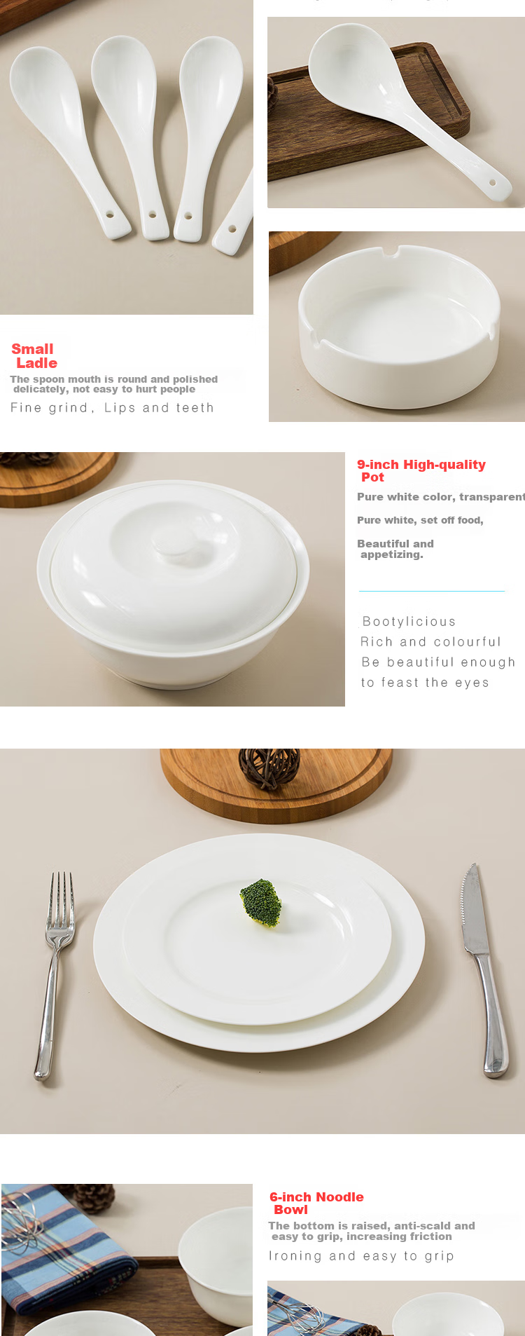 Sky Top Ceramic Dinnerware Set, Bone China Pure White, Dishwasher And Microwave Safe, 8-Person Gift Box Packaging, 38 Pieces 5