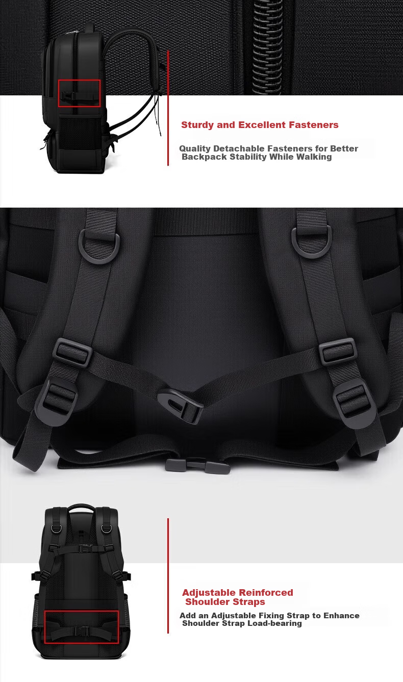 Huili Men's Large Capacity Backpack, Multifunctional Business Travel Bag, Outdoor Hiking Pack, Casual Business Luggage Backpack 21