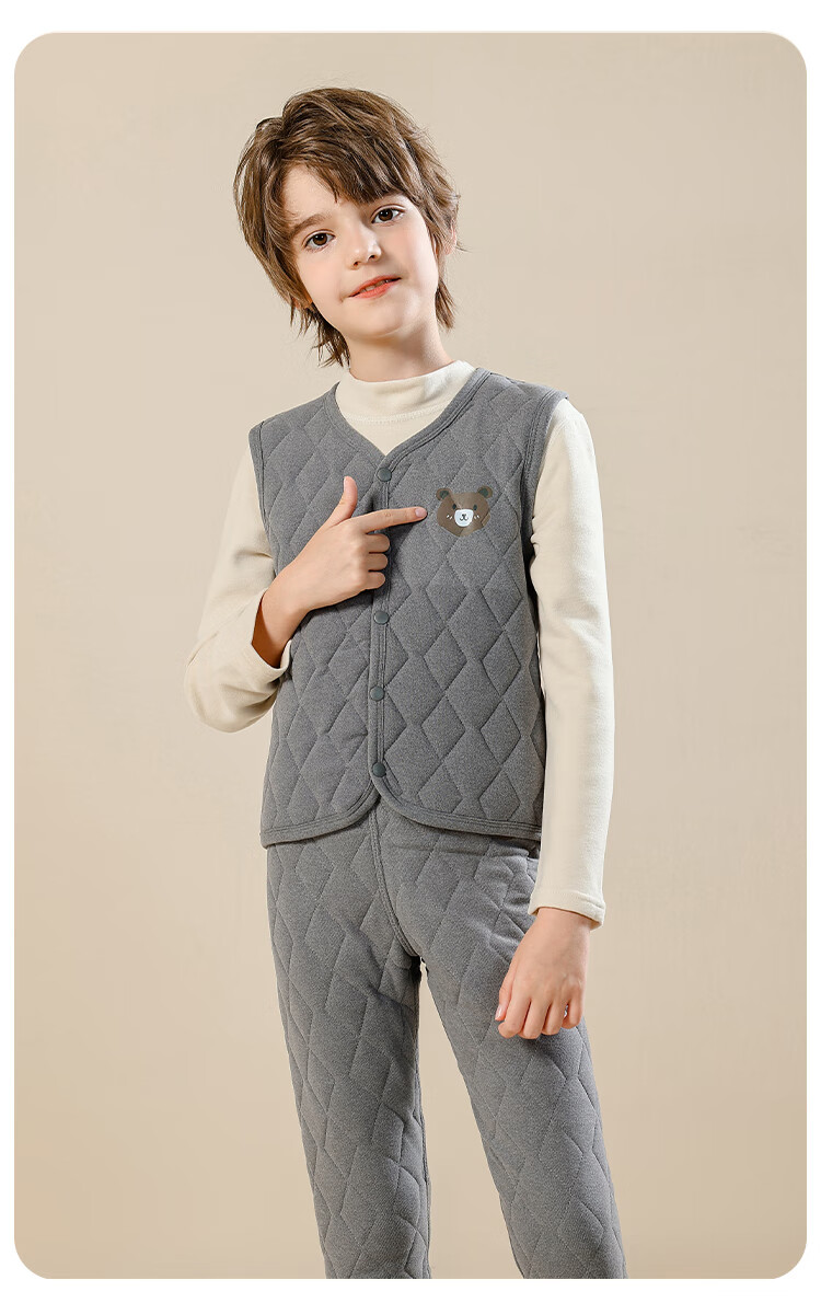 Urban Beauty Kids Vest Boys and Girls Autumn Winter Cotton-Padded Thickened Warm School Uniform Vest 140 3