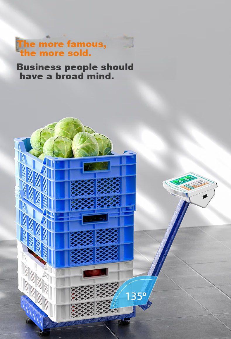 Meilen Commercial Electronic Scale, High-Precision Foldable Floor Scale, Portable Weighing Scale for Street Vendors, Fruit And Vegetable Sales, Electronic Pricing Scale 7