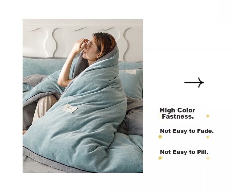 Wuyinliangpin Winter Milk Velvet Duvet Cover, Single Piece, Autumn And Winter Fleece-Lined Coral Velvet Single Quilt Cover, Double-Sided Plush Duvet Cover, 180*220cm 10