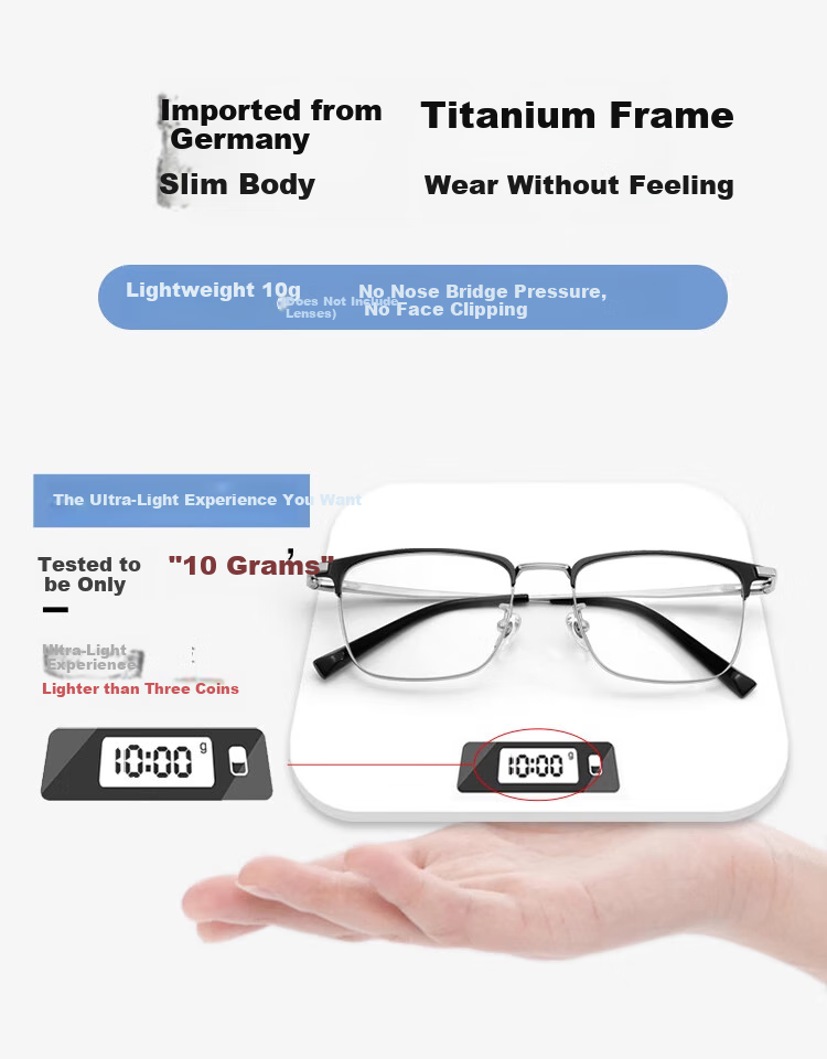 Molake German Imported Natural Crystal Reading Glasses for Men, High-Definition Presbyopic Glasses for Elderly, Premium One-Line Brand 13
