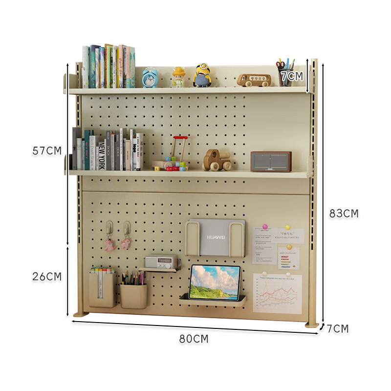 Anerya Desktop Organizer Pegboard Multi-layer Bookshelf Clamp-style Student Home Multifunctional Storage Rack 80*83cm