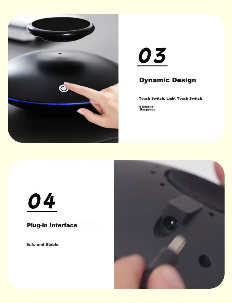 Hengyi Magnetic Levitation Action Figure Display Stand, Sample Display Stand, Flying Saucer Base, 360-Degree Rotating Intelligent Toy, Couple Gift 10