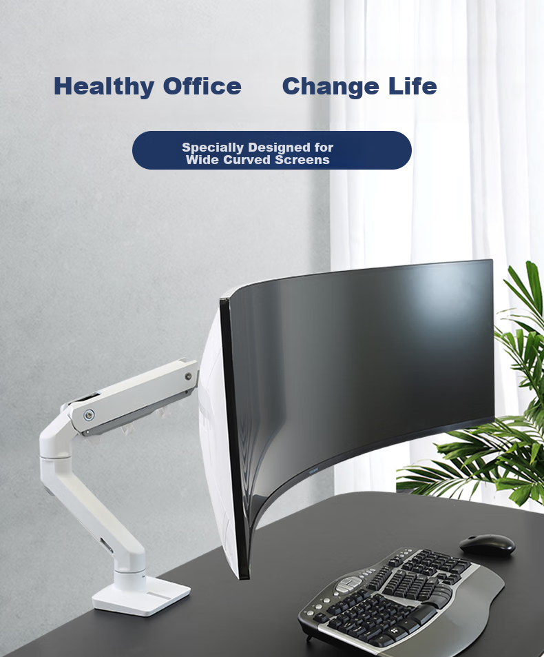 ERGOTRON HX-HD Heavy-Duty G9 Monitor Stand, Computer Stand, Monitor Arm, Rotating Computer Stand, Desktop Base, Height-Increasing Stand, Computer Desk, 45-647 White 1