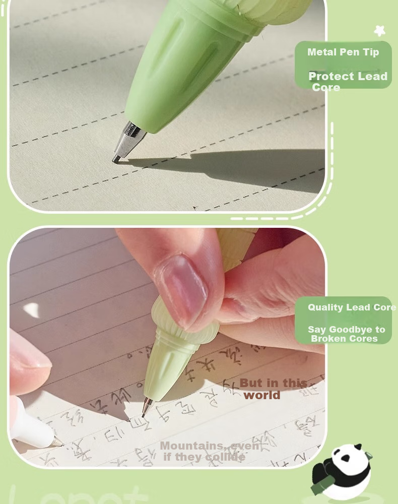 LOPET Panda Flower Automatic Pencil, Elementary School Student Hand Protector, High-Tech Ultra-Soft Grip, Writing Without Fatigue, 0.5mm Buffer, Anti-Breaking Lead, Drawing Pencil LT-7026 5
