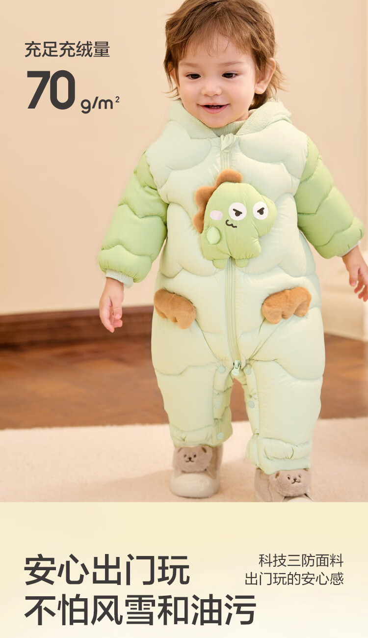 BALABALA Baby Toddler Down Jacket One-Piece Winter Outfit Baby Clothes Outdoor [Mall Same Style] 200425120201 2