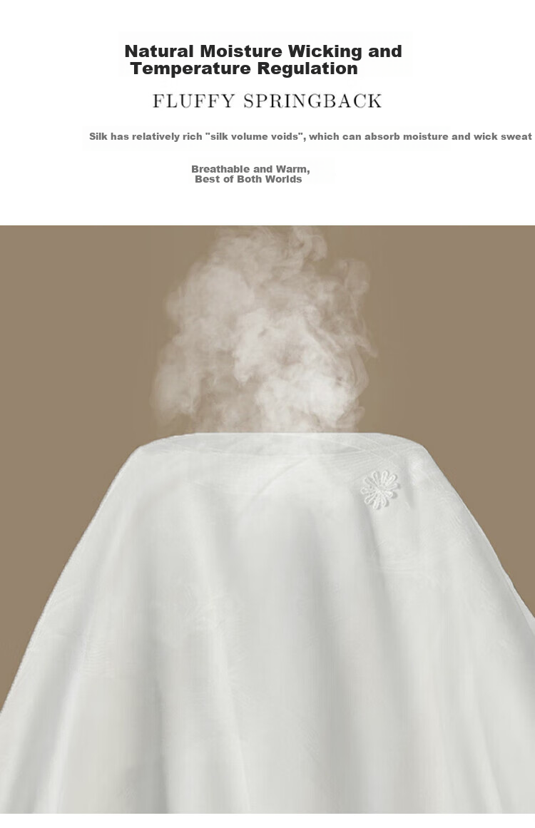 SOMERELLE 100% Natural Silk Comforter, All-Season Two-In Mother-Daughter Duvet, 220*240cm, Approximately 3.7+5.7 Ji 6