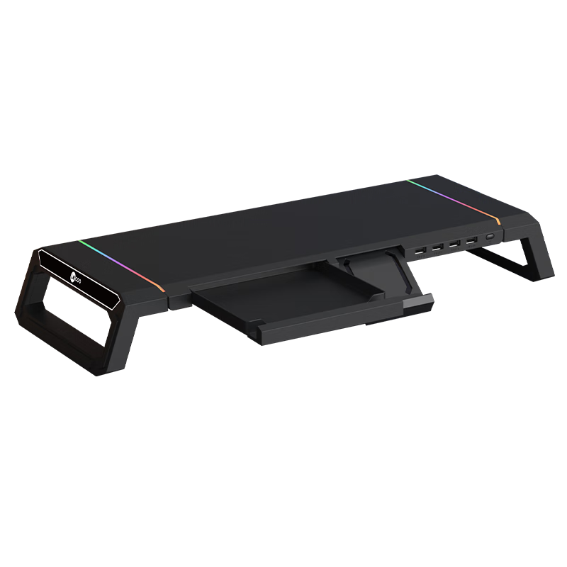 Lenovo Laiku Monitor Riser Computer Stand Multifunctional Desktop Organizer USB Expansion RGB Lighting Foldable Compression Design Built-in Storage Box MR101