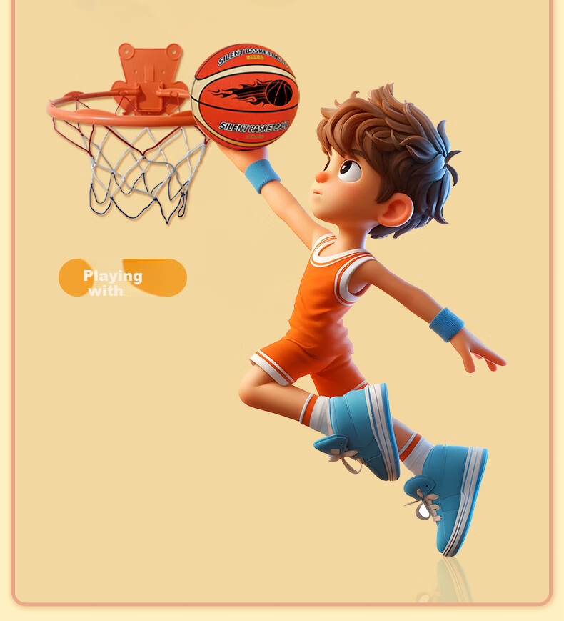 Babamama Silent Basketball, Noiseless Ball, Children's Toy, for Ages 3-6, Indoor Bounce Ball, Size 7 Sports Equipment, Boys' Gift 11