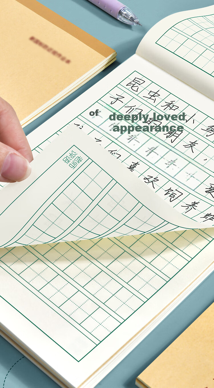 Duoliboshi, 10 Books, 32K 22 Sheets Perforated Notebook, 15 Lines, Elementary And Middle School Chinese Language Horizontal Grid Notebook, Math Horizontal Line Notebook, Wide Grid Thickened Hebei Designated Vertical Flip Homework Book 8