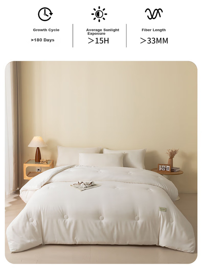 MINISO 100% Xinjiang Pure Cotton Quilt, All-Season Comforter, Spring And Autumn Duvet, Dormitory Single Bed, 150x200cm, 5 Ji 5