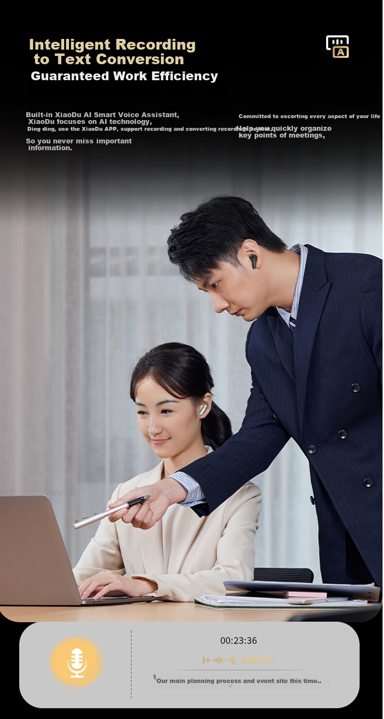 MONSTER N-Lite 217 Noise-Cancelling Semi-In-Ear Bluetooth Earphones Bluetooth 6.0 Digital Battery Display Call Noise Cancellation Long Battery Life Compatible with Apple Huawei Xiaomi Oppo White 3