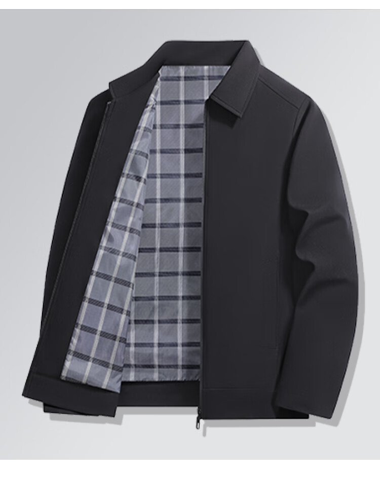 TUCANO Men's Spring Autumn Jacket Lapel Business Casual Executive Coat Fashion Versatile Comfortable Top Black XL 20