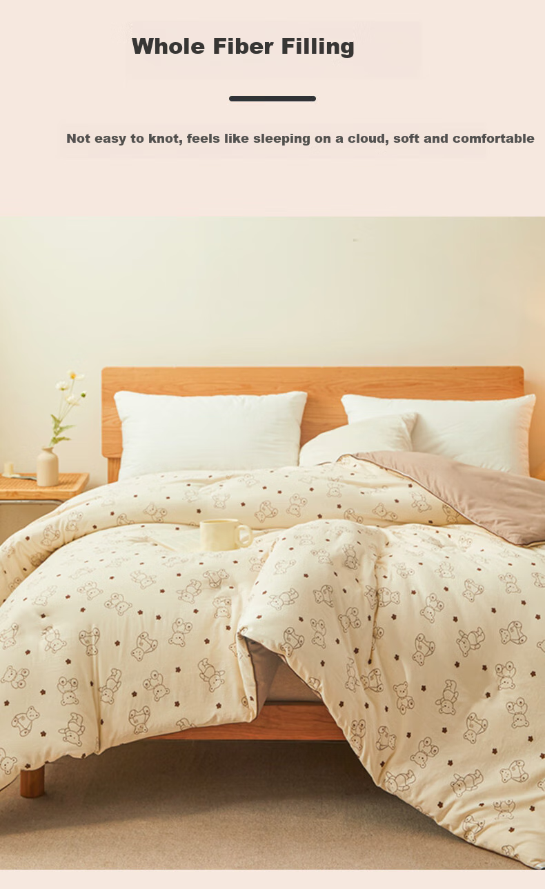 Wuyinliangpin Antibacterial Ultra-Soft Fiber Quilt, Spring And Autumn Air Conditioning Comforter, All-Season Quilt for Home Use, Double Size, 6 Jin (3 Kg), 200*230cm, Little Bear Doctor 7