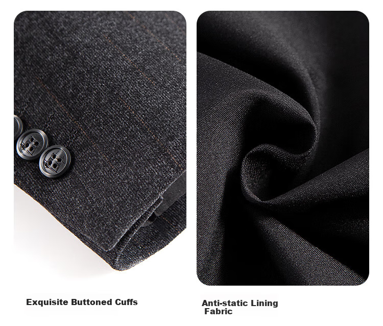 FIRS [Brushed Thickened] Men's Suit Jacket for Autumn And Winter, Business Casual Commute Formal Wear, Notch Lapel, Huasha Craft Single-Breasted Blazer 5