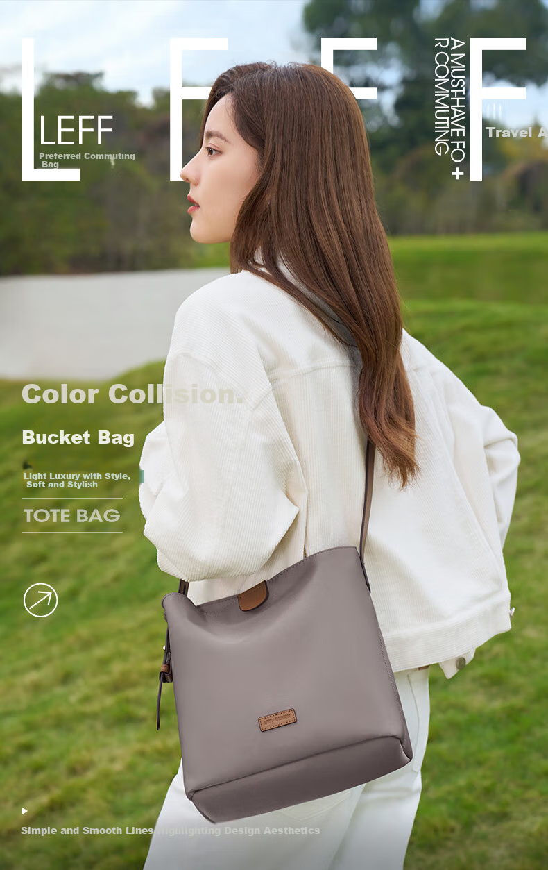 Laifu Lightweight Canvas Crossbody Bag, Large Capacity Casual Commuter Bucket Bag, Fashionable Handbag, Women's Bag, Birthday Gift 3