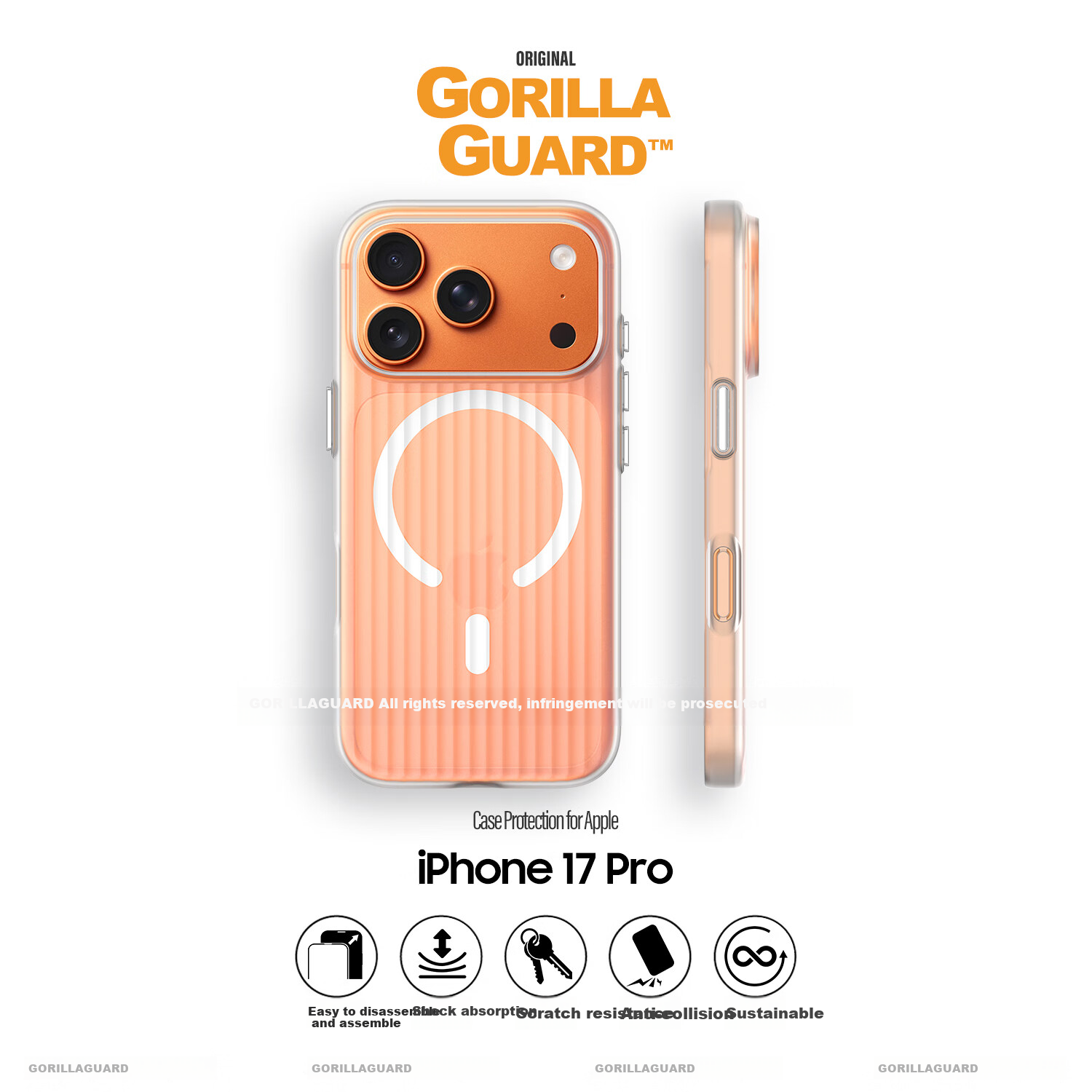 Чехол для телефона Xingqiuweishi Premium Anti-Fingerprint, совместимый с Apple iPhone 17 Pro, магнитный, ультратонкий, с защитой от падений, белый