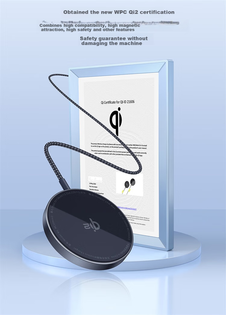 BASEUS Apple Wireless Charger, Supports MagSafe Magnetic Fast Charging, Qi2 Certified 15W Fast Charging for IPhone 18/17/16/15/14/13 Pro Max/PLUS Earphones 4
