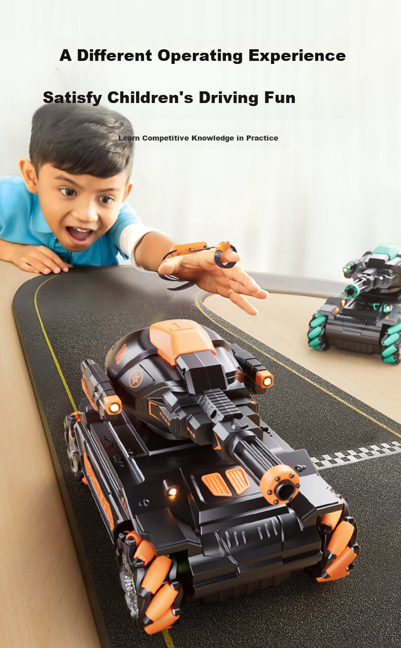 Xingyayoupin Children's Toy, Remote Control Car Tank Water Bomb Vehicle, Four-Wheel Drive Stunt Racing Car, Birthday Gift for Boys Aged 3-6 5