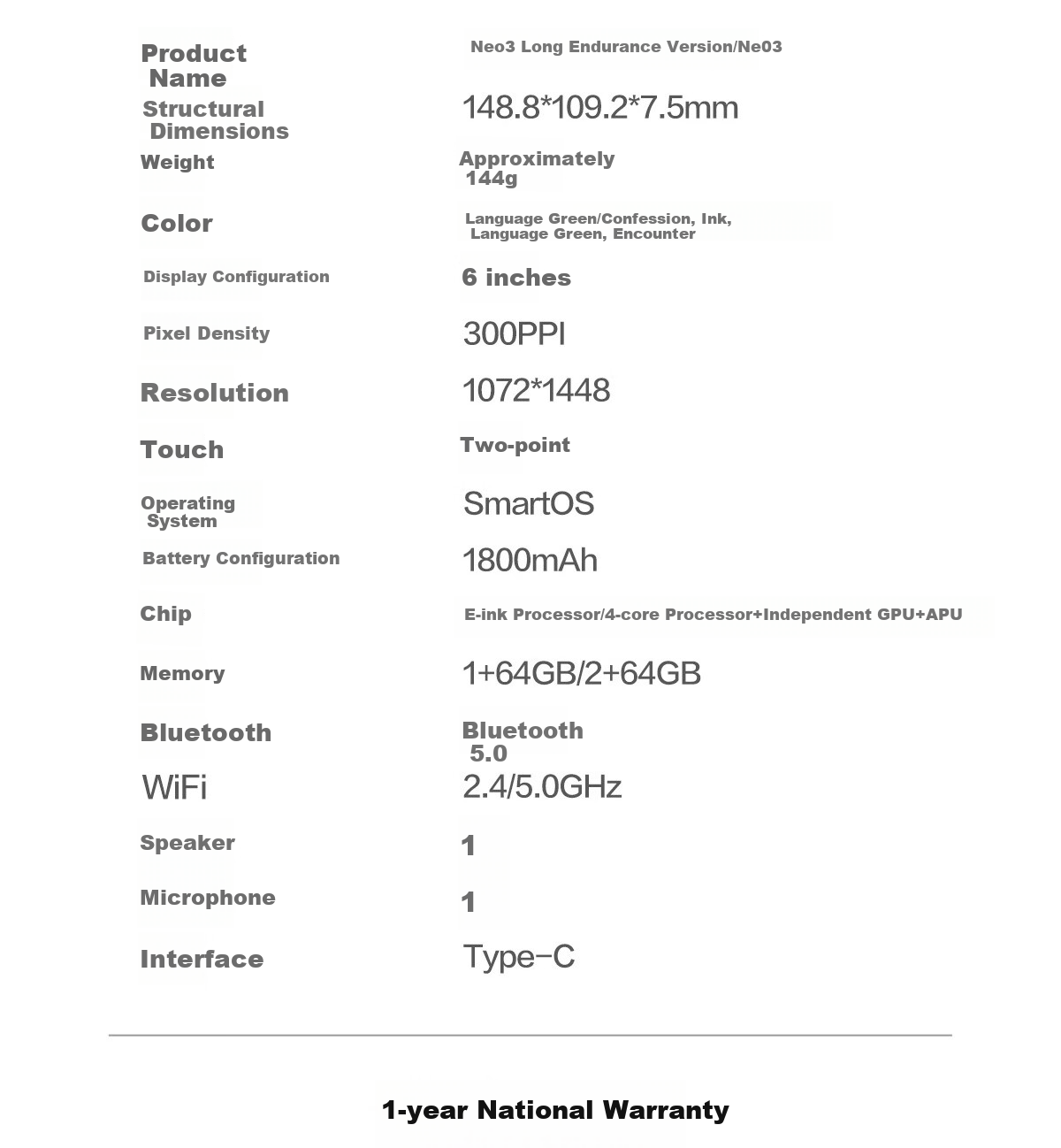 IReader (IR) [New Product Launch] Neo3 6-Inch E-Book Smart Reader E-Ink Screen E-Reader AI Tablet for Reading, Learning, And Comics Lightweight Portable Encounter 8