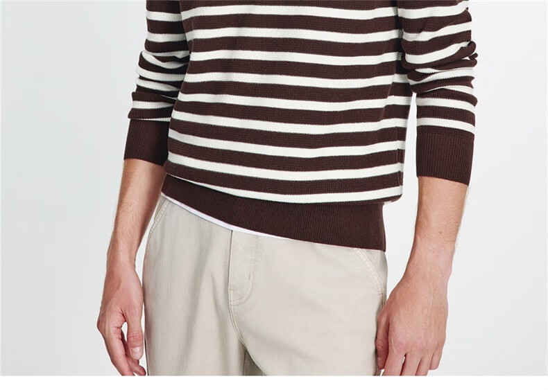 Navikail Star Model Italian Small Sailboat Men's 25-Style Half-Open Collar Striped Casual Knit Sweater 1344045502 24