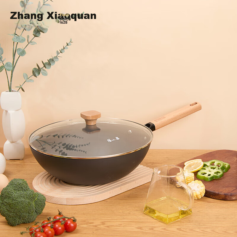 Zhangxiaoquan Iron Series Non-Stick Wok Pan for Home Cooking, 32cm C32890100