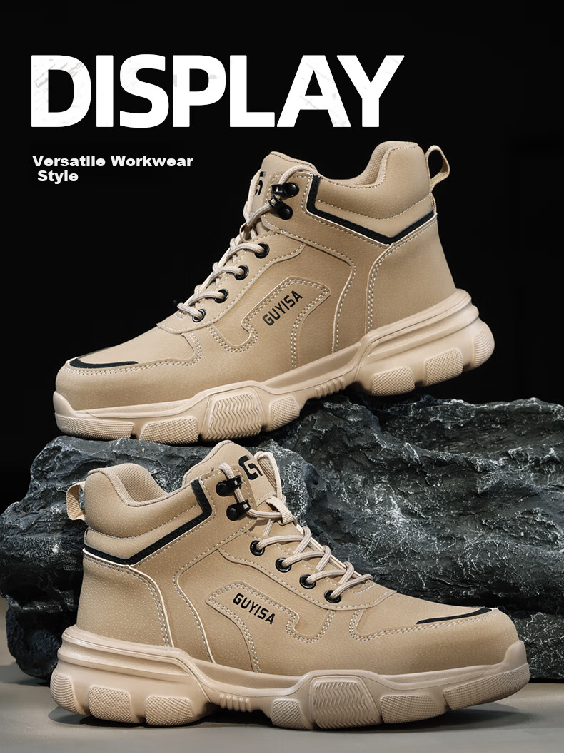 Fumeier Men's Winter High-Top Steel Toe Anti-Smash Anti-Puncture Ultra-Light Waterproof Safety Work Shoes 5031-1 Size 44 10