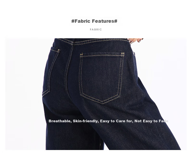 Jeanswest Women's Summer Wide-Leg Straight High-Waist Slim Fit Lightweight Narrow Blue Jeans, Size S 2