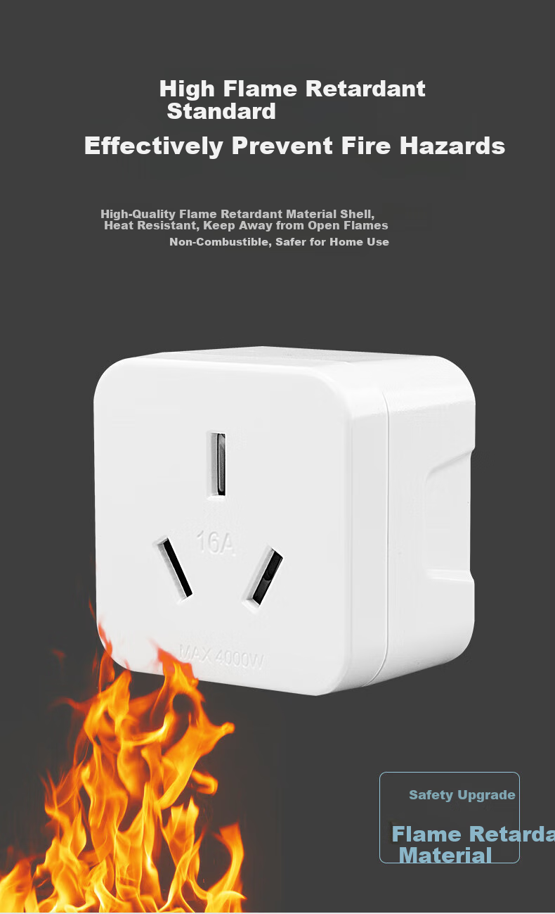 FDD 10A to 16A Socket Converter for Air Conditioner, Water Heater, Oil Stove, High-Power Power Socket Adapter 10A to 16A (Three-Pin) 6