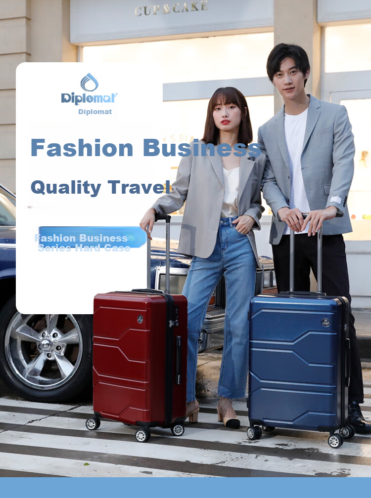 Diplomat Foreign Diplomat Business Spinner Suitcase Travel Case TSA Password Lock Luggage TC-6902 Blue 20 Inch 1