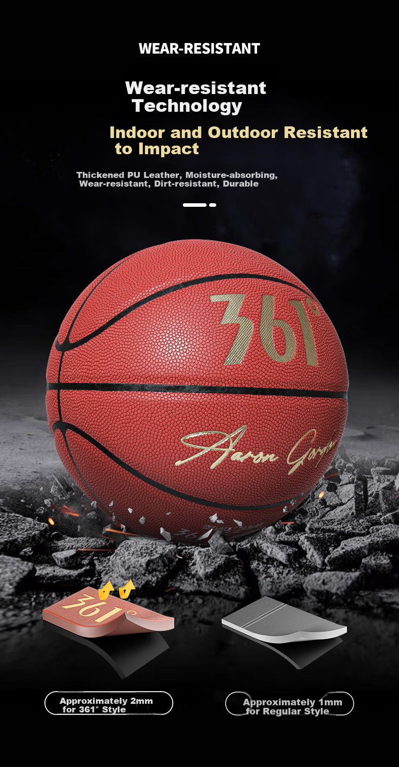 361° Basketball Size 7 Signature Edition PU Competition Ball for Adults, Indoor And Outdoor Use, Wear-Resistant, Youth Standard Size 7 for Middle School Entrance Exam Training 5