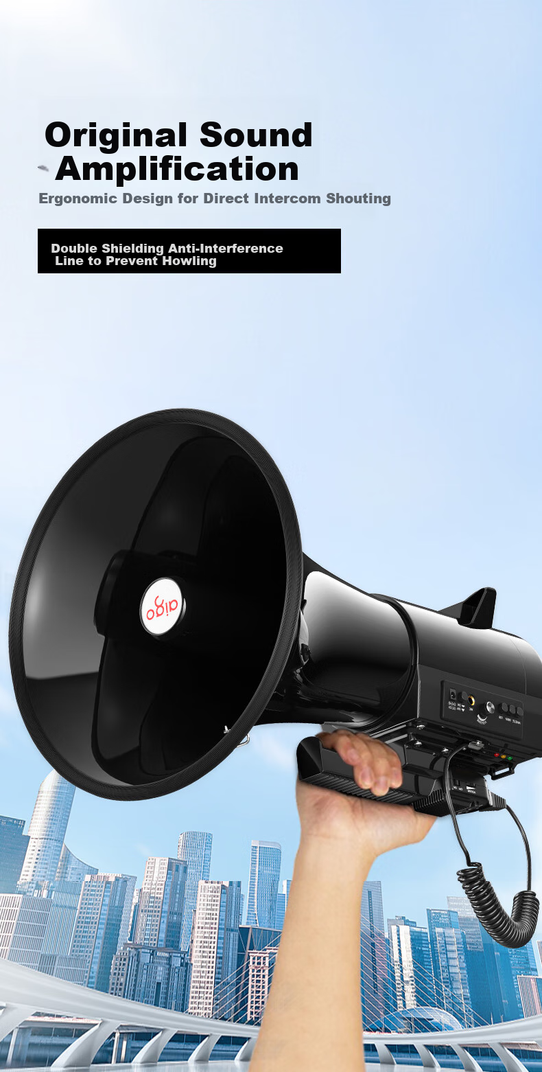 Aiguozhe Handheld Megaphone, Loudspeaker Amplifier, Recording Promoter, Street Vending Device, Small Powerful Public Address System, A92 (Black) 5