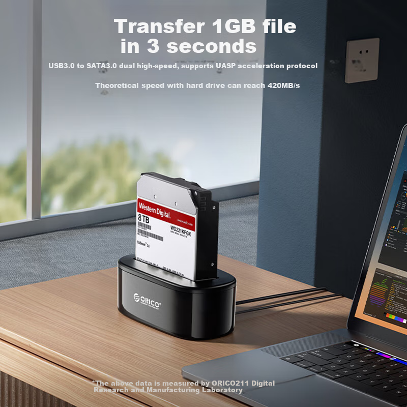 Внешний корпус для жесткого диска ORICO 6218US3, 3.5/2.5 дюйма, SATA, USB 3.0, черный