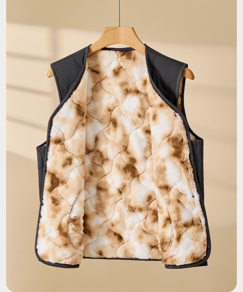YUZHAOLIN Men's Wool Thickened Fleece Lined Warm Sleeveless Vest Mid-Aged and Elderly Outerwear 9