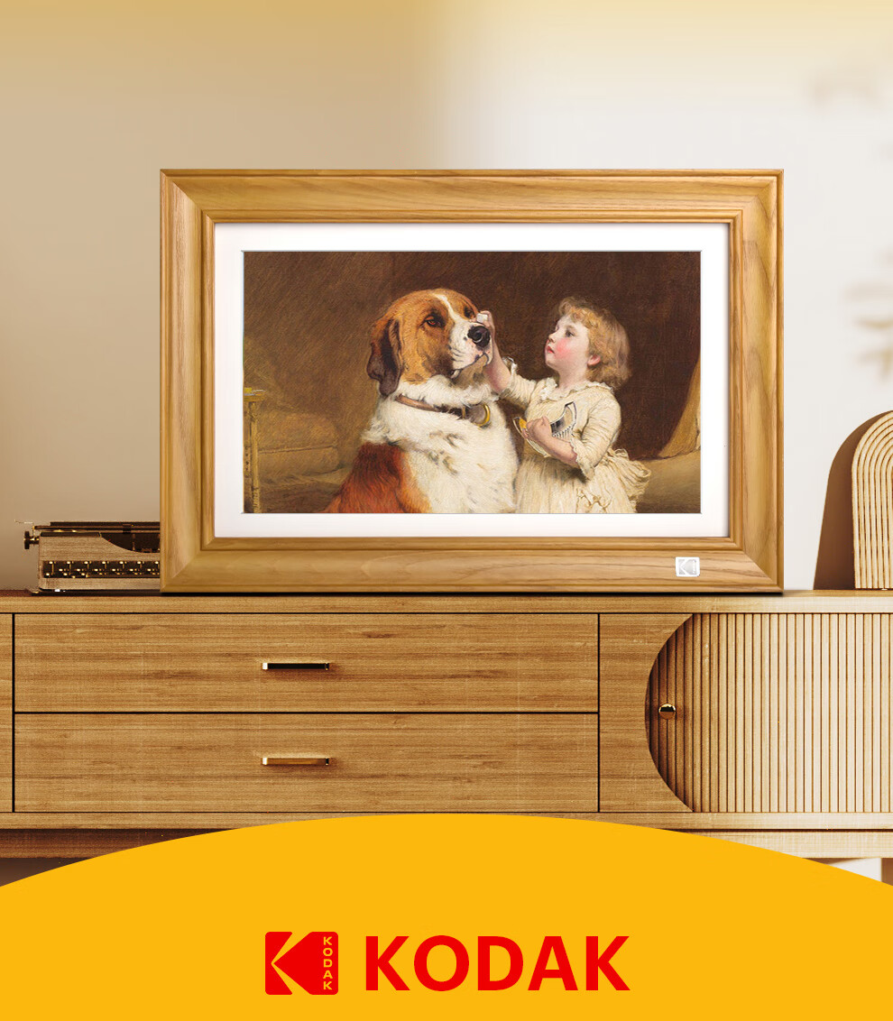 KODAK 141 Digital Photo Frame 14.1-inch HD Touchscreen Photo and Video Player Natural Wood Color 1
