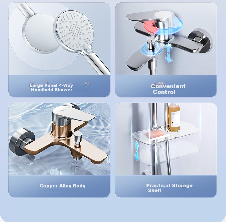HEGII Shower Head, Copper Alloy, Compact Size, Detachable Handheld High-Pressure Spray Head, Model HMF931-21 3
