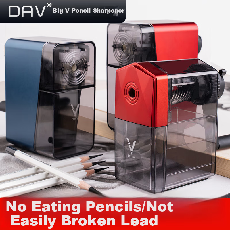 DaV Sharpener V5S Transparent Sketch Pencil Sharpener Small V Charcoal Colored Pencil Sharpener Art Student Anti-Break Core Pencil Sharpener Back to School