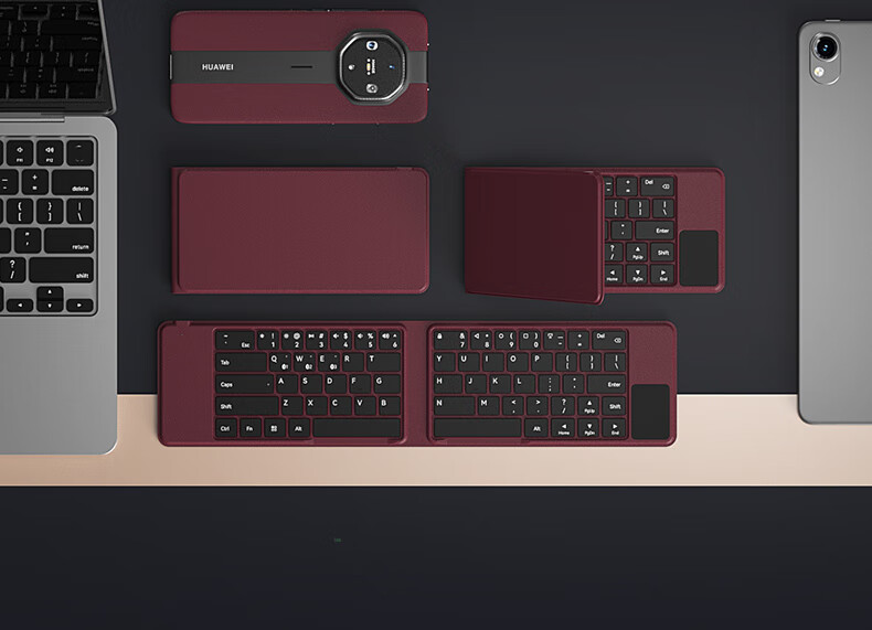 B.O.W Hangshi HB168 [Huawei DFH Brand Authorized] Foldable Silent Bluetooth Rechargeable Keyboard Wireless Portable 64-Key Keyboard for Mobile Phones, Laptops, and Tablets Black 6