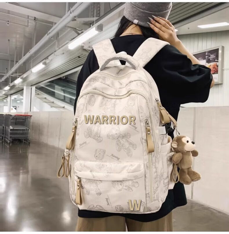 Warrior Backpack Junior High School Girls Double Shoulder Bag High School Girls High-Value Large Capacity Lightweight Spine Protection Student Backpack Boys 3