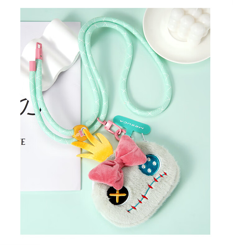 Disney Phone Lanyard Bag, Small Coin Purse, Cartoon Plush Earphone Holder, Phone Crossbody Strap 21