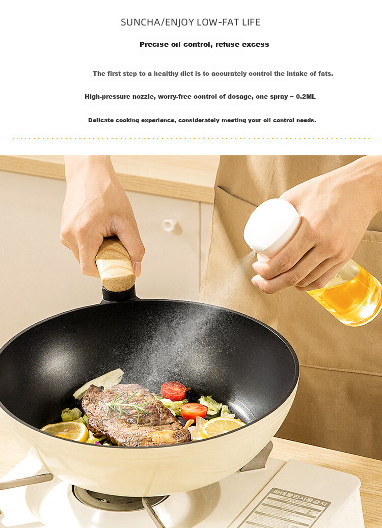Double Gun Oil Dispenser Spray and Pour Two-in-One Atomizing Edible Oil Glass Bottle Kitchen Household Oil Drip-Free 4