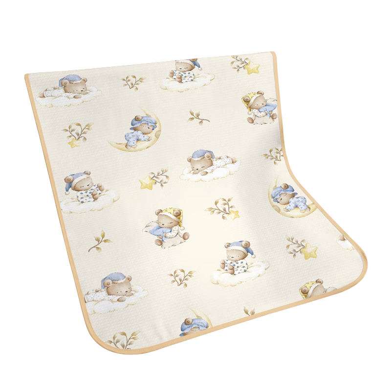 Tongkui Baby Washable Waterproof Breathable Cotton Large Diaper Pad Maternity Menstrual Mat Star Dream Bear 50x70cm