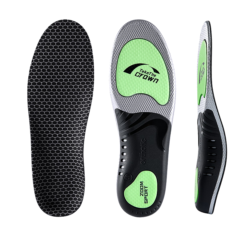 JVBV Arch Support Insoles for Men Soft and Elastic Anti-Fatigue Sports High-Elastic Shock Absorption [Green Black] Size 37-38