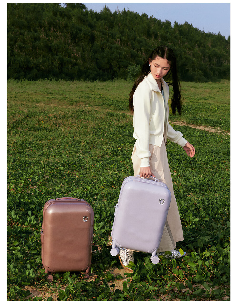 Kaifangshuiyu Openwater Large Capacity Expandable Suitcase for Women, Luggage Trolley Case Carry-On Suitcase, Baichengmeng 20-Inch 3
